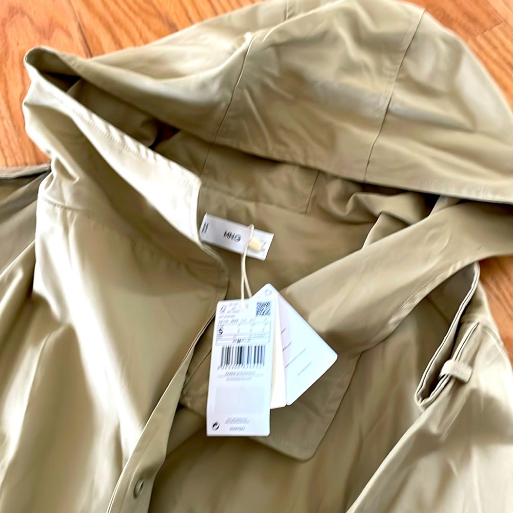 Mango soft oversized trench coat with hood in beige - Picture 6 of 7
